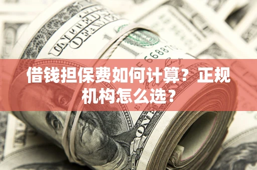 武汉借钱担保费如何计算？正规机构怎么选？
