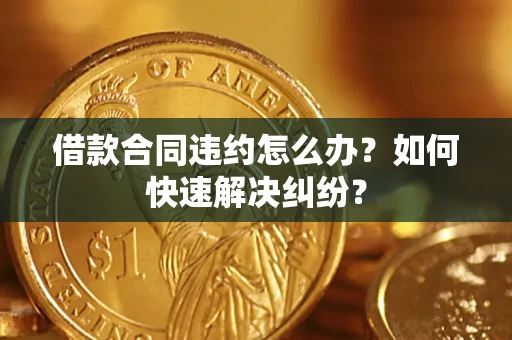 武汉借款合同违约怎么办？如何快速解决纠纷？