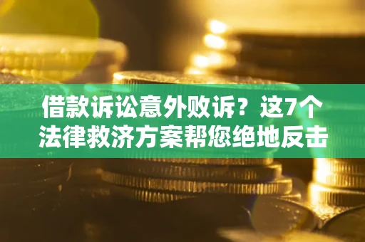 武汉借款诉讼意外败诉？这7个法律救济方案帮您绝地反击！