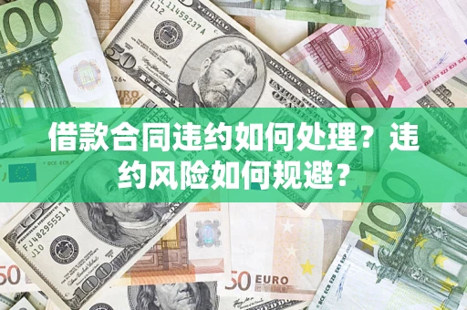 武汉借款合同违约如何处理？违约风险如何规避？
