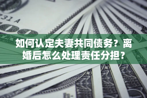 武汉如何认定夫妻共同债务？离婚后怎么处理责任分担？